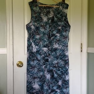 Tropical Belted Sleeveless Summer Dress